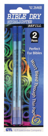 Bible Dry Highlighter Refill: Blue (2pk)