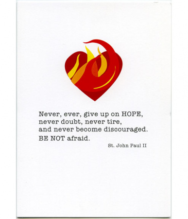 Never Give Up, St. John Paul II, Encouragement Card