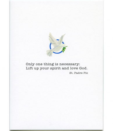 Only One Thing is Necessary, St. Padre Pio, Encouragement Card
