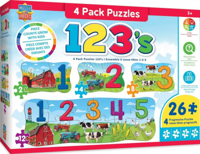 Educational 123's On the Farm Puzzles (4 Pack)