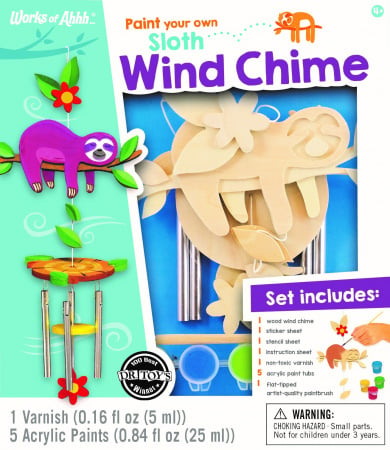 Wood Paint Kit: Sloth Wind Chime
