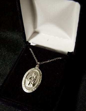 Our Lady of Mt. Carmel 18" Silver Plated Necklace