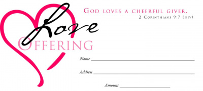 Offering Envelope: Love Offering (Heart)