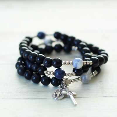 Rosary Bracelet: Stella Maris (Triple Stretch & Wrap)