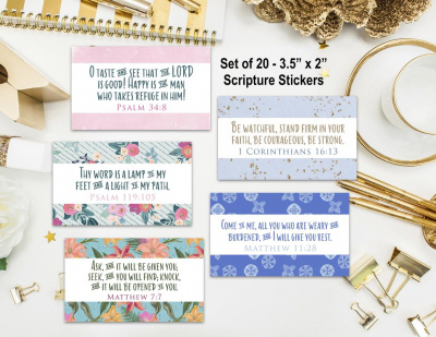 Set of 20 Inspirational Scripture Stickers