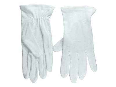 Usher Gloves: Plain White (Small)