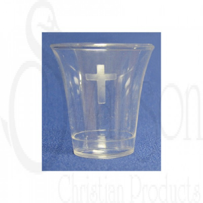 Clear Communion Cups with Cross