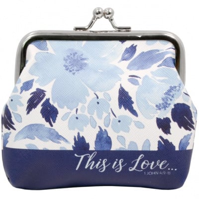 Coin Purse: This Is Love (Navy Floral)