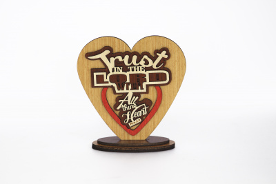 6x6 Trust in the Lord Wooden Table Topper
