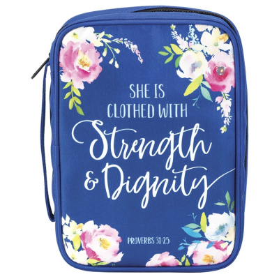 She Is Clothed With Strength & Dignity Bible Cover (XL)