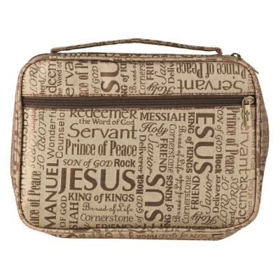 Names Of Jesus Bible Cover (Brown, XL)
