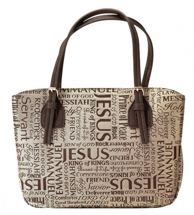 Names of Jesus Handbag Style Bible Cover (Brown, Large)