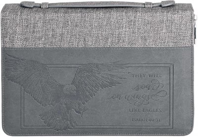 Bible Cover: Eagles Wings (Gray, XL)