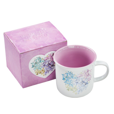 Violet Floral Heart Coffee Mug