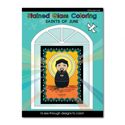 Stained Glass Coloring Book- June Saints
