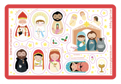 Saints of the Month Sticker Sheet: December