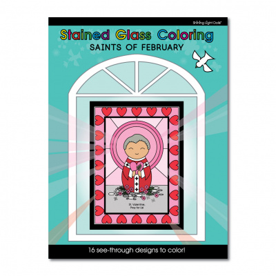 Stained Glass Coloring Book- February Saints