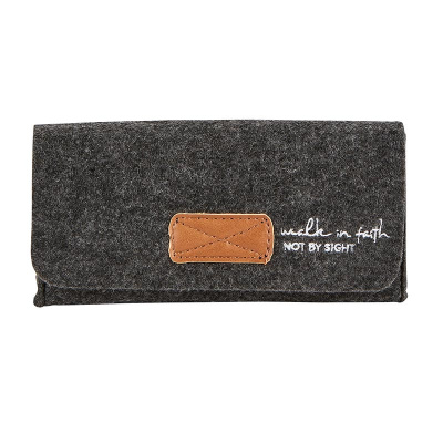 Felt Glasses Case - Walk In Faith And Not By Sight