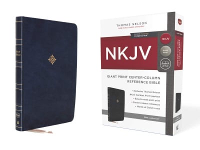 NKJV Reference Bible (Giant Print, Leathersoft, Blue)