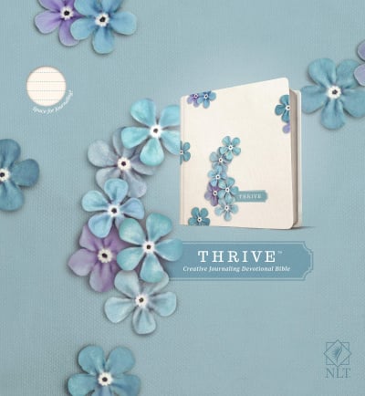 NLT THRIVE Creative Journaling Devotional Bible (Blue Floral)