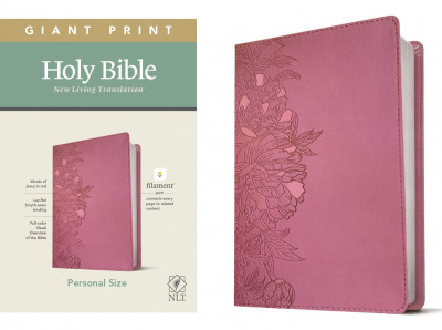 NLT Personal Size Giant Print Bible, Filament Enabled Edition (Peony Pink)