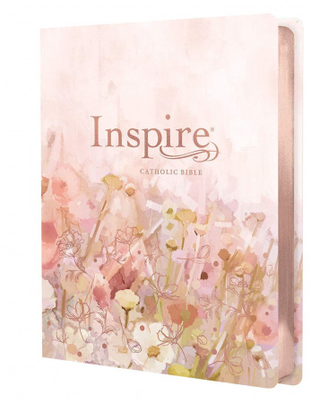 Inspire Catholic Bible NLT Large Print: The Bible for Coloring & Creative Journaling (LeatherLike, Pink)