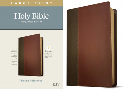 KJV Large Print Reference Holy Bible (LeatherLike, Brown Mahogany)