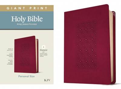 KJV Personal Size Giant Print Bible, Filament Enabled Edition (Diamond Frame Cranberry)