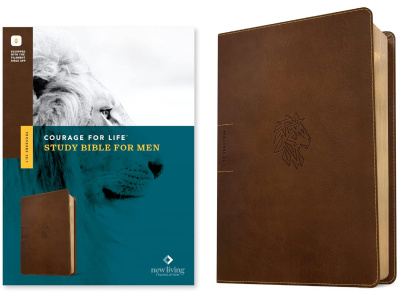 NLT Courage For Life Study Bible for Men (Rustic Brown, Filament Enabled)