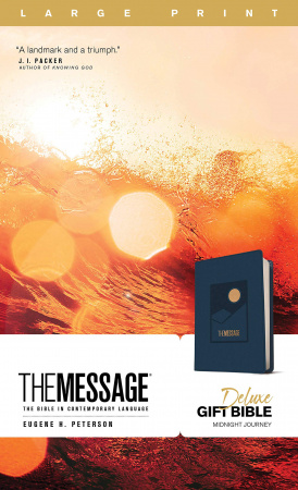 The Message Deluxe Gift Bible, Large Print: The Bible in Contemporary Language (Navy)
