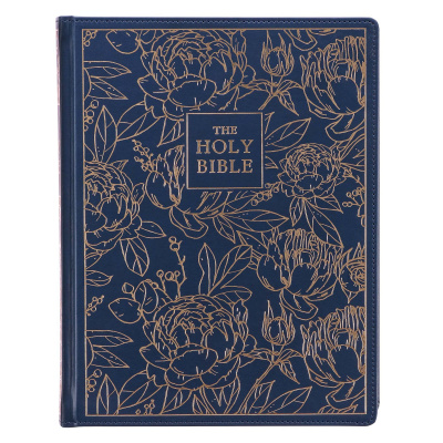 KJV Large Print Note Taking Bible (Blue Floral)