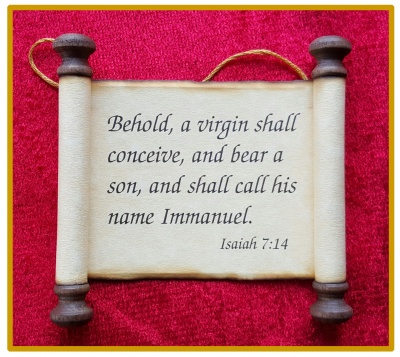 Scripture Scroll Ornament: Isaiah 7:14