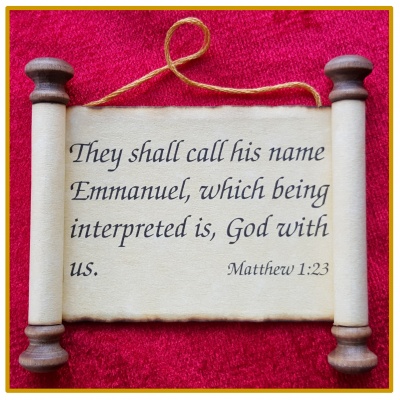 Scripture Scroll Ornament: Matthew 1:23