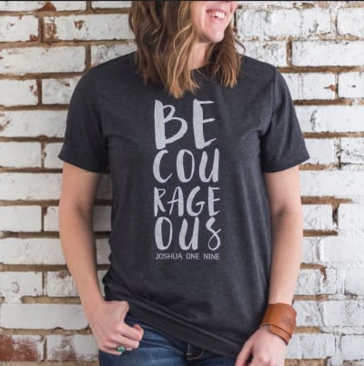 Be Courageous Tee in Charcoal (L)
