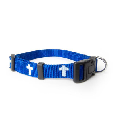 Blue Non-Padded Cross Collar (Large)