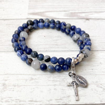 Rosary Bracelet: Calcutta (Medium Stretch & Wrap)