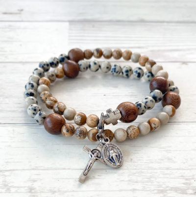 Kolbe Stretch & Wrap Rosary Bracelet (Medium)