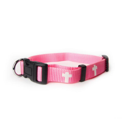Pink Non-Padded Cross Collar (Medium)