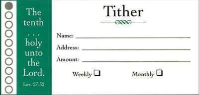 Tither Offering Envelope (100 Per Box)