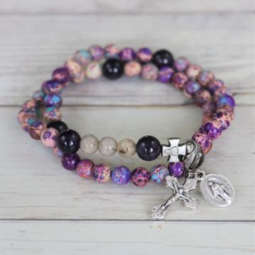 Purple Life Rox Rosary Bracelet (Small)