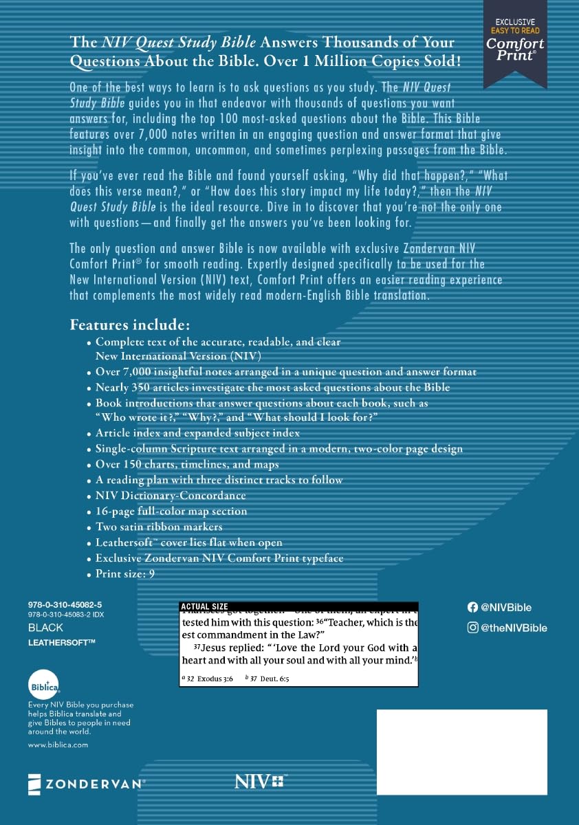 NIV Quest Study Bible (Black): The Only Q and A Study Bible - Image 2