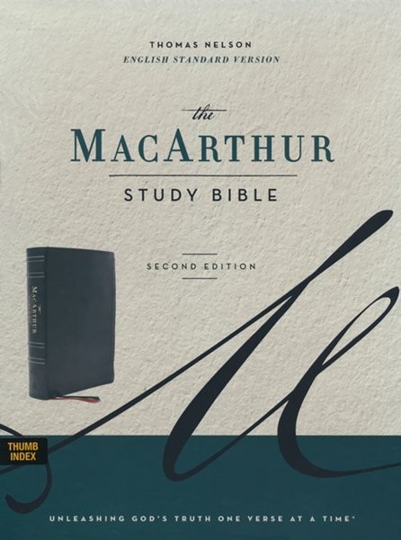 ESV MacArthur Study Bible (Indexed, Black Leathersoft)